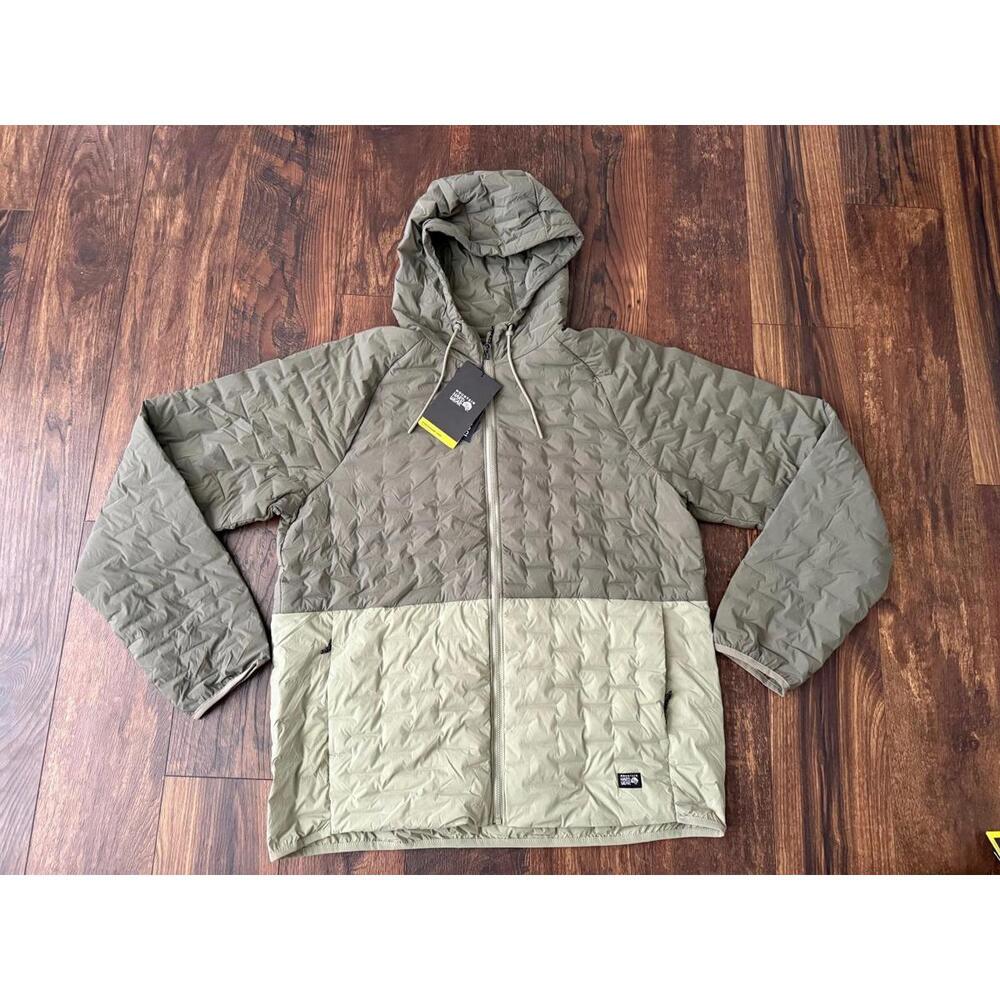 NEW Mountain Hardwear Men Stretchdown Light Full Zip Hoody Green SZ XL